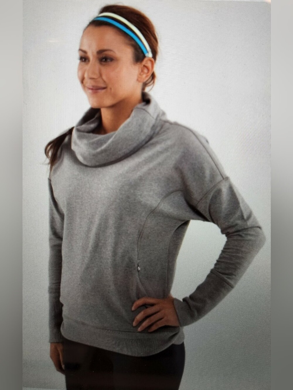 Lululemon Heathered Gray Rest Day Cowl Neck Pullover